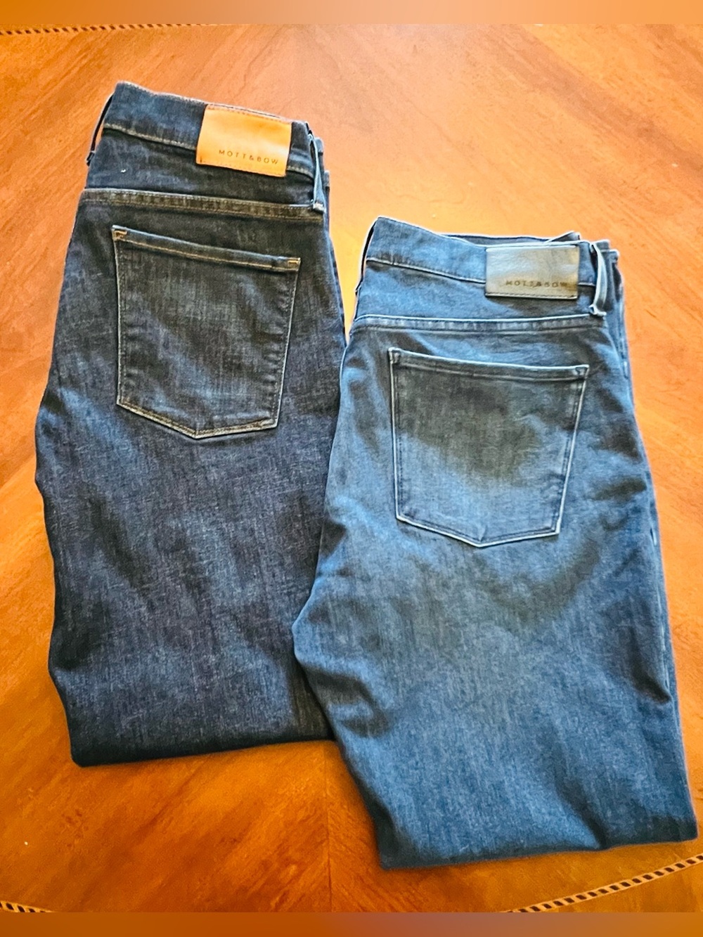 (2) Mott & Bow mens dark blue jeans size 32x30